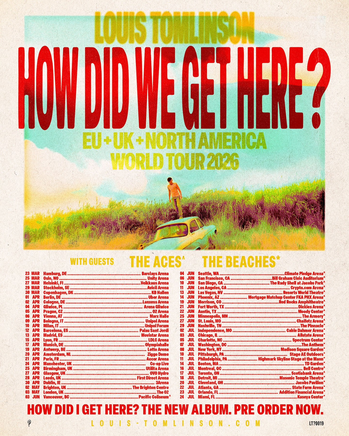 Louis Tomlinson How Did We Get Here World Tour Poster 2026